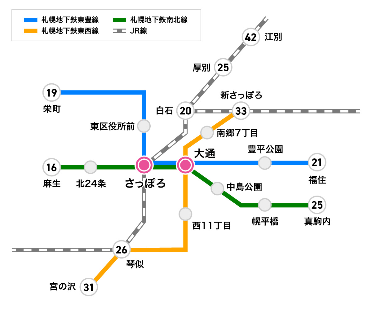 札幌駅前通店 路線図